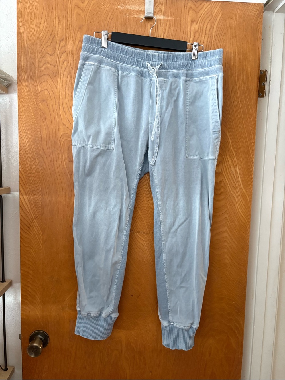 James Perse Light Blue Knit Drawstring Joggers 4(XL)